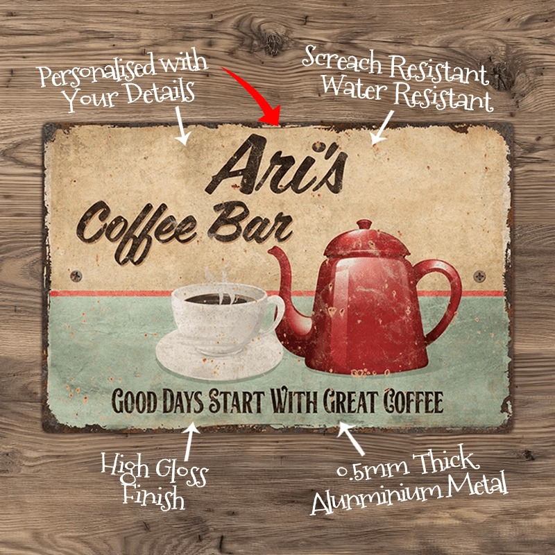 Home Bar And Coffee - CIFbuy Custom Text Metal Coffee Bar