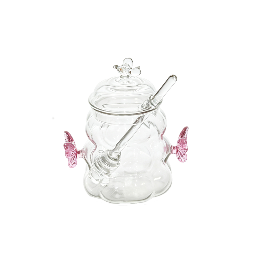 Highball Glass Set - High Borosilicate Glass Honey Pot with