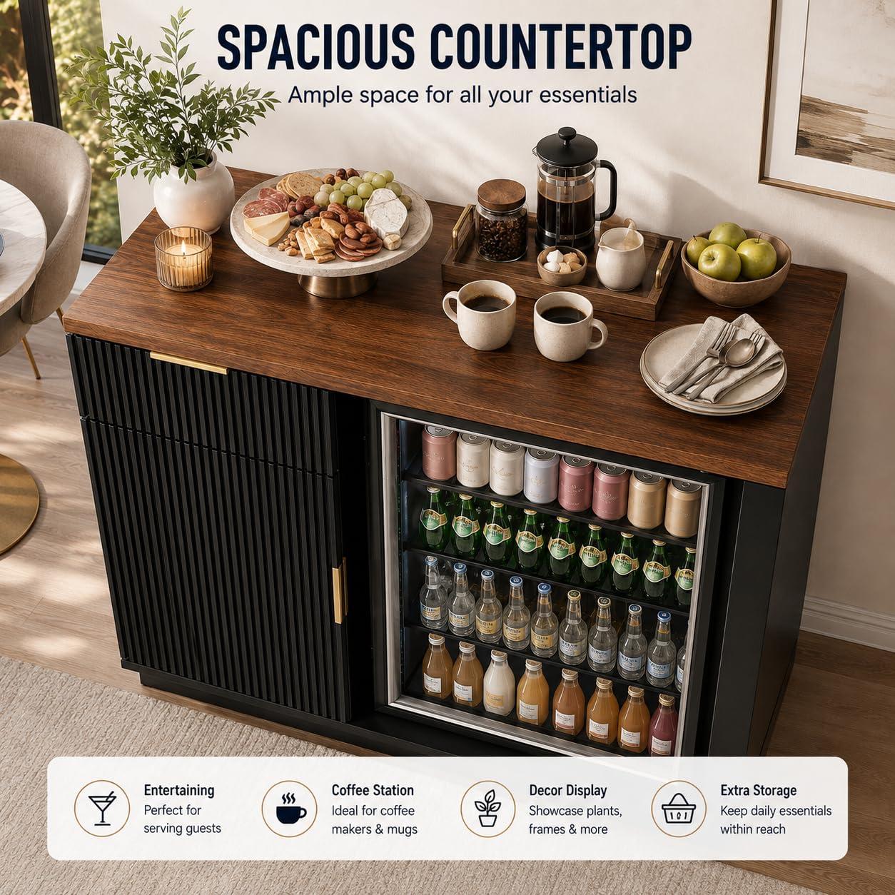 Coffee Bar Cabinet with Fridge - огляд і ціна Home Bar And Fridge
