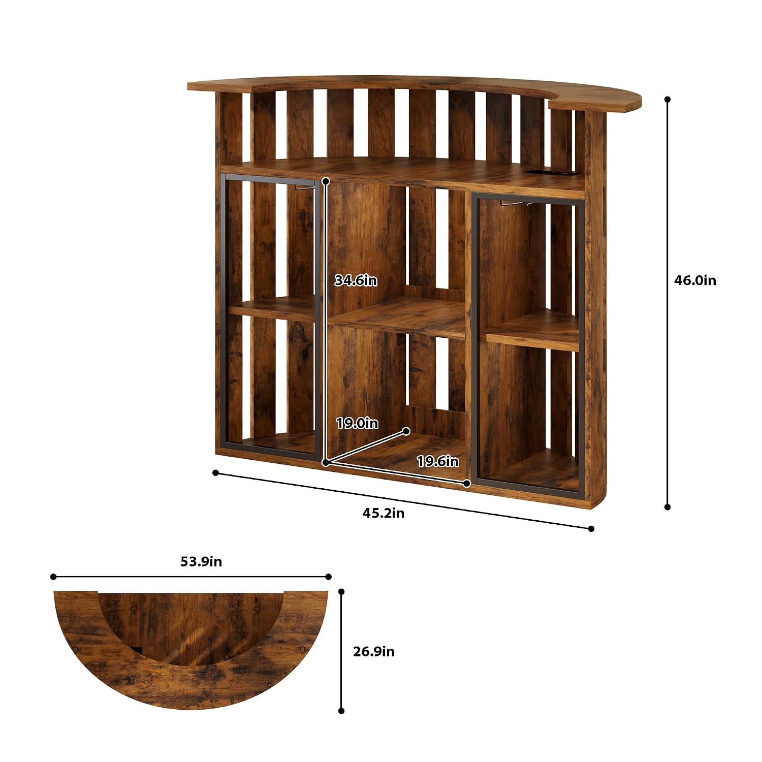 Rustic Wooden Bar Cabinet, 4-T - огляд і ціна Home Bar And Fridge