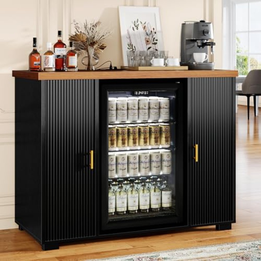 47 Fluted Coffee Bar Cabinet w - огляд і ціна Home Bar And Fridge
