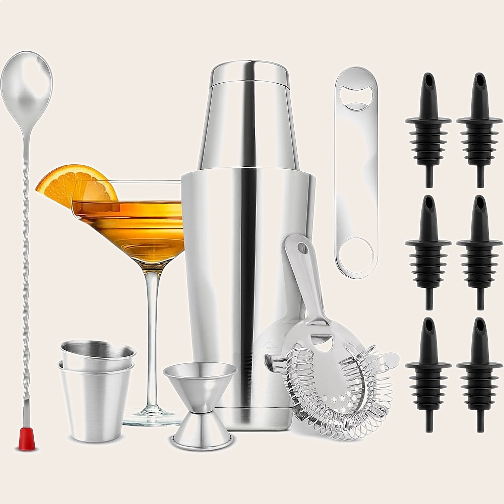 15-Piece Stainless Steel Cockt - огляд і ціна Cocktail Recipe Book