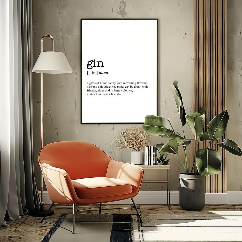 GIN Word Definition HD Wall Ar - огляд і ціна Home Bar Word