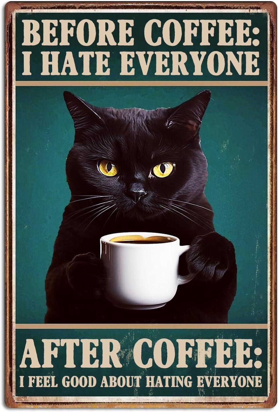Vintage Black Cat Coffee Tin S - огляд і ціна Home Bar And Coffee